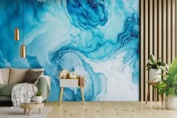 Carta da parati blu astratta 3d