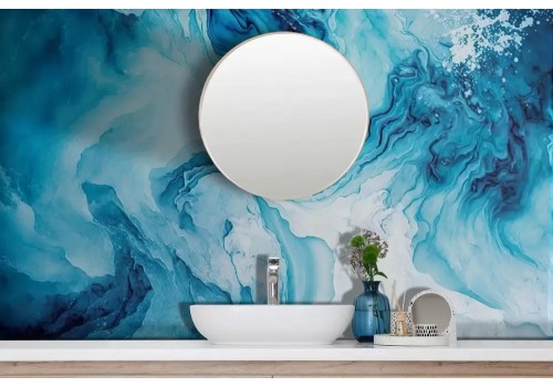 Carta da parati blu astratta 3d 2