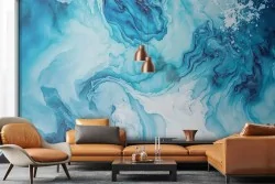 Carta da parati dinamica con eleganza blu