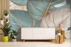 Raffinatezza tropicale con foglie dorate