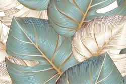 Raffinatezza tropicale con foglie dorate