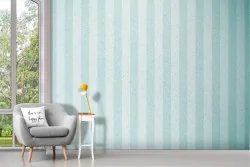 Blue and white striped wallpaper decoration