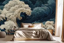 Carta parati design dinamico con onde impetuose