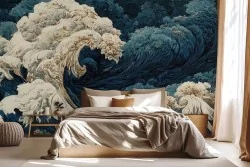 Carta parati design dinamico con onde impetuose