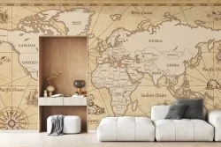 Carta da parati per soggiorno raffinata e storica