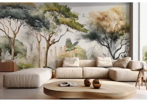 Carta da parati savana con animali