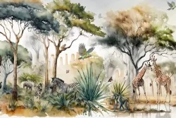 Atmosfera safari con animali esotici