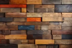 Carta parati: eleganza rustica con mosaico di legno