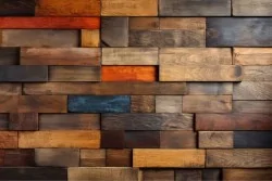 Carta parati: eleganza rustica con mosaico di legno