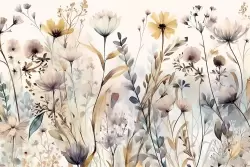 Carta da parati floreale per il soggiorno