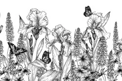 Carta parati fiori raffinata