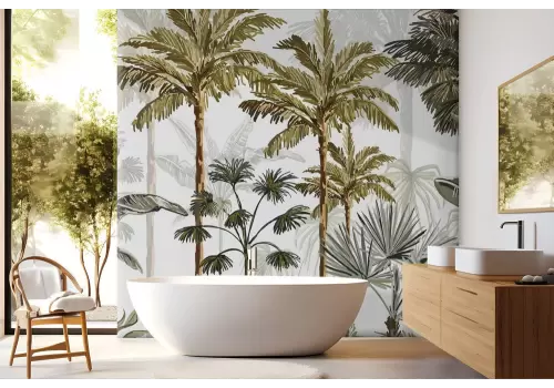 Carta da parati giungla tropicale illustrata