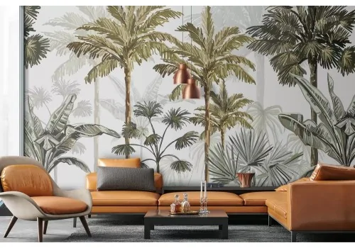 Carta da parati giungla tropicale illustrata 2