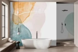 Carta da parati astratta toni pastello