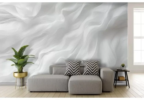 Carta da parati onde bianche 3D