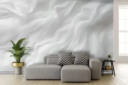 Carta da parati ondulata bianca astratta effetto 3d