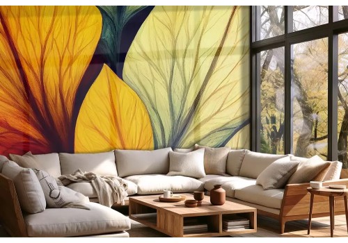 Carta da parati foglie d'autunno grandi