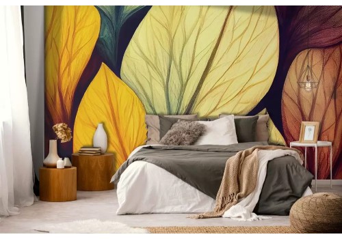 Carta da parati foglie d'autunno grandi 2