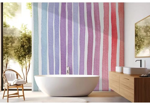 Carta da parati strisce arcobaleno acquerello