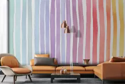 Trasforma il tuo soggiorno con carta da parati strisce colorate