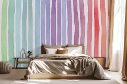 Rinnova con carta da parati arcobaleno per la camera da letto