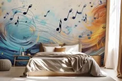 Carta da parati note musicali astratte