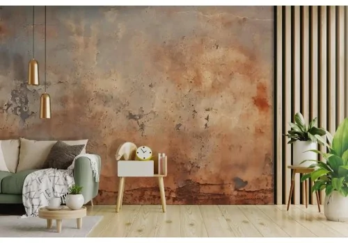 Carta da parati effetto corten metallo