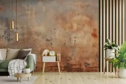 Carta da parati ruggine su superficie di metallo