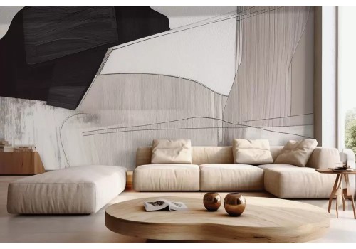 Carta da parati astratta toni neutri