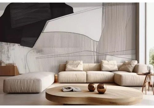 Carta da parati astratta toni neutri