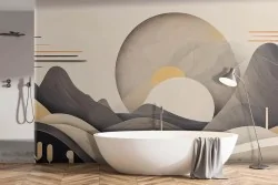 Stile unico con la carta da parati paesaggio di montagna