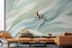 Crea un ambiente rilassante con il design della carta da parati onde astratte