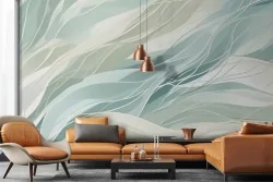 Crea un ambiente rilassante con il design della carta da parati onde astratte