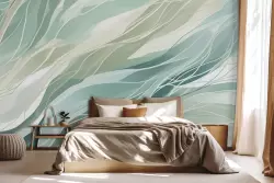 Carta da parati per la camera da letto con onde astratte