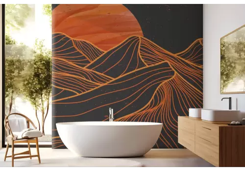 Carta da parati montagne deserto stilizzate