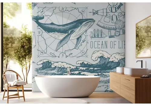 Carta da parati pattern mondo acquatico