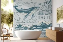 Carta da parati pattern mondo acquatico