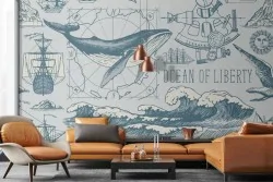 Carta da parati tea mare per uno stile marino autentico