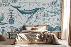 Decora con la nostra carta da parati pattern mondo acquatico