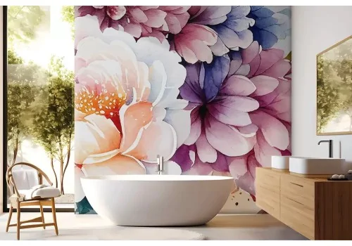 Carta da parati floreale acquerello delicato