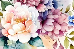 Arreda la camera da letto con la carta da parati fiori ad acquerello