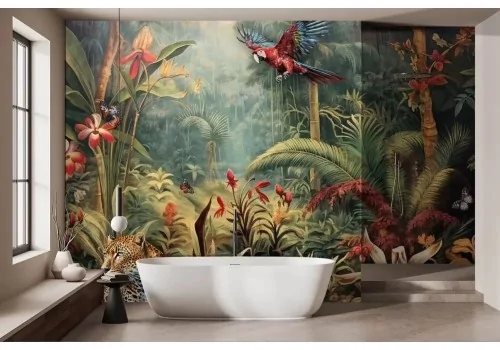 Carta da parati giungla tropicale con piante