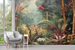 Trasforma la tua stanza in una giungla lussureggiante con la nostra carta parati tropicale