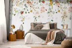 Carta da parati fiori sospesi per un tocco romantico