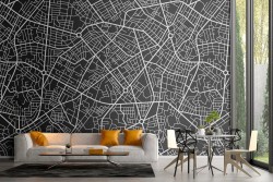 City map wallpaper with streets