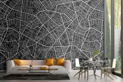 City map wallpaper with streets
