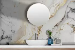 Decora con carta da parati marmo per bagno in fibra di vetro