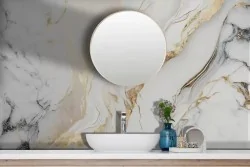 Decora con carta da parati marmo per bagno in fibra di vetro