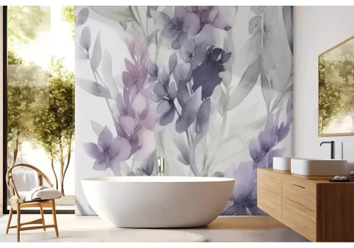 Carta da parati lavanda acquerello