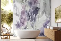 Carta da parati fiori di lavanda acquerello